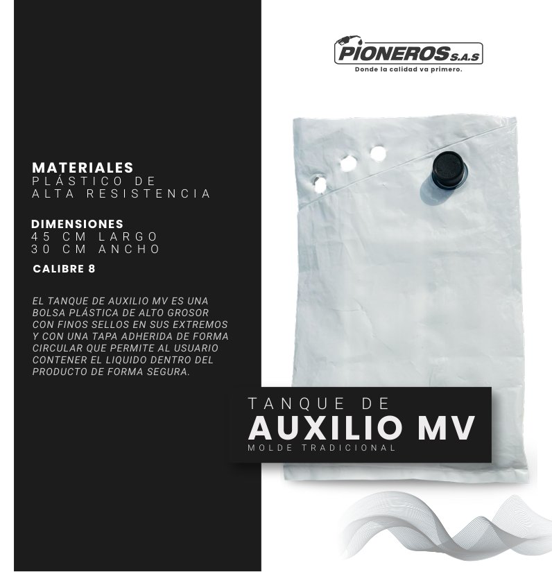 Tanque de Auxilio MV, molde tradicional, Plásticos Pioneros